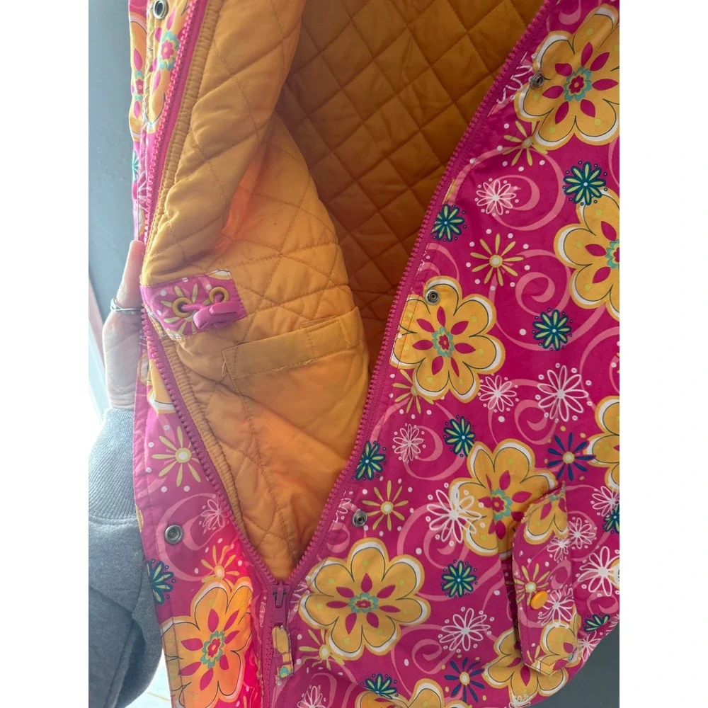 Hanna Andersson Pink Floral Insulated Winter Parka Jacket Kids Sm 6/7 120